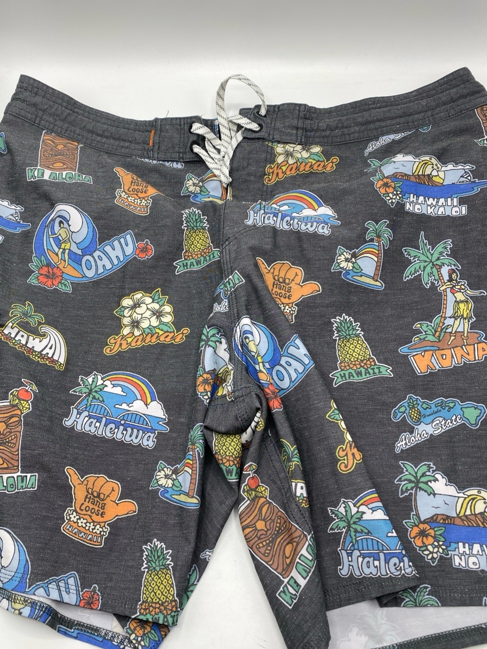 Quicksilver Waterman Board Swim Shorts Trunks Mens Hawaii Islands All Print 38
